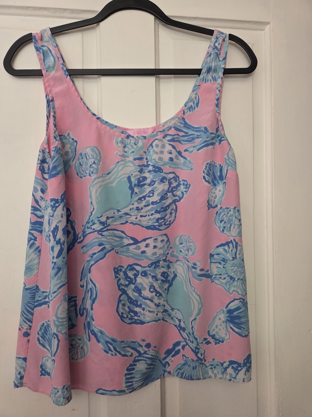 Lilly Pulitzer Pink and Aqua Shell-Pattern Tank